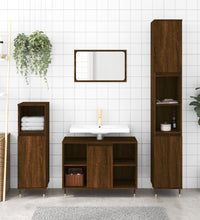 Badschrank Braun Eichen-Optik 80x33x60 cm Holzwerkstoff