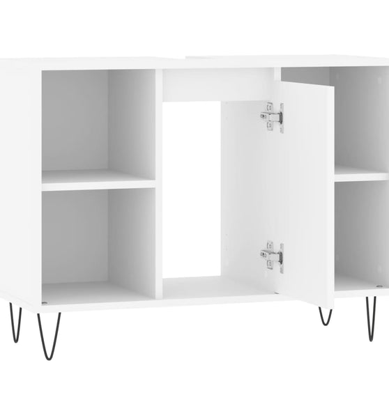 Badschrank Weiß 80x33x60 cm Holzwerkstoff