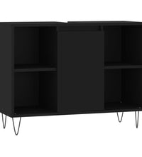 Badschrank Schwarz 80x33x60 cm Holzwerkstoff