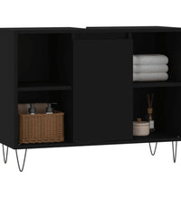 Badschrank Schwarz 80x33x60 cm Holzwerkstoff