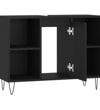 Badschrank Schwarz 80x33x60 cm Holzwerkstoff