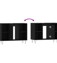 Badschrank Schwarz 80x33x60 cm Holzwerkstoff