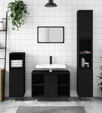 Badschrank Schwarz 80x33x60 cm Holzwerkstoff