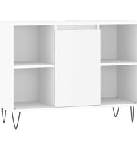 Badschrank Hochglanz-Weiß 80x33x60 cm Holzwerkstoff