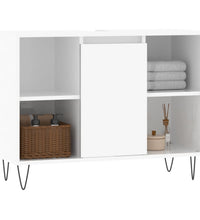 Badschrank Hochglanz-Weiß 80x33x60 cm Holzwerkstoff