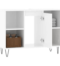 Badschrank Hochglanz-Weiß 80x33x60 cm Holzwerkstoff