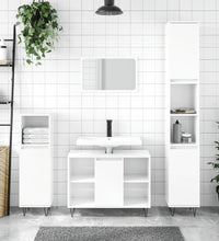 Badschrank Hochglanz-Weiß 80x33x60 cm Holzwerkstoff