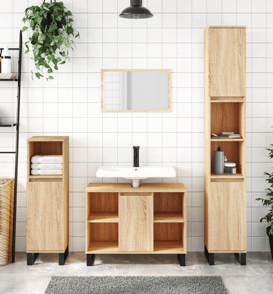 Badschrank Sonoma-Eiche 80x33x60 cm Holzwerkstoff