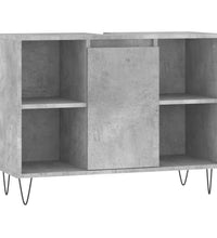 Badschrank Betongrau 80x33x60 cm Holzwerkstoff