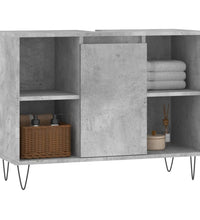 Badschrank Betongrau 80x33x60 cm Holzwerkstoff
