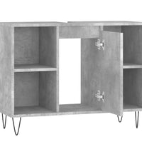 Badschrank Betongrau 80x33x60 cm Holzwerkstoff