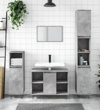 Badschrank Betongrau 80x33x60 cm Holzwerkstoff