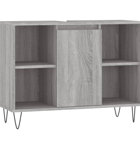 Badschrank Grau Sonoma 80x33x60 cm Holzwerkstoff