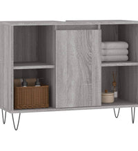 Badschrank Grau Sonoma 80x33x60 cm Holzwerkstoff