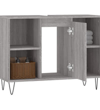 Badschrank Grau Sonoma 80x33x60 cm Holzwerkstoff