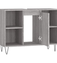 Badschrank Grau Sonoma 80x33x60 cm Holzwerkstoff