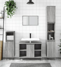 Badschrank Grau Sonoma 80x33x60 cm Holzwerkstoff