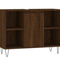 Badschrank Braun Eichen-Optik 80x33x60 cm Holzwerkstoff