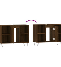 Badschrank Braun Eichen-Optik 80x33x60 cm Holzwerkstoff