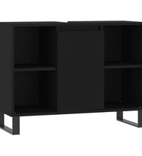 Badschrank Schwarz 80x33x60 cm Holzwerkstoff