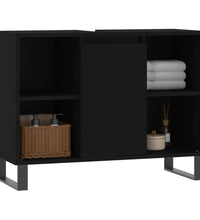 Badschrank Schwarz 80x33x60 cm Holzwerkstoff