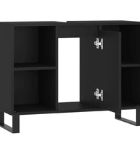 Badschrank Schwarz 80x33x60 cm Holzwerkstoff