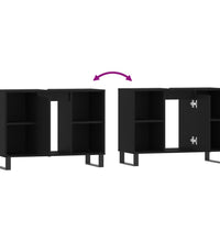 Badschrank Schwarz 80x33x60 cm Holzwerkstoff