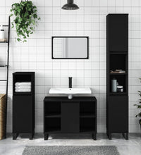 Badschrank Schwarz 80x33x60 cm Holzwerkstoff