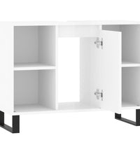 Badschrank Hochglanz-Weiß 80x33x60 cm Holzwerkstoff
