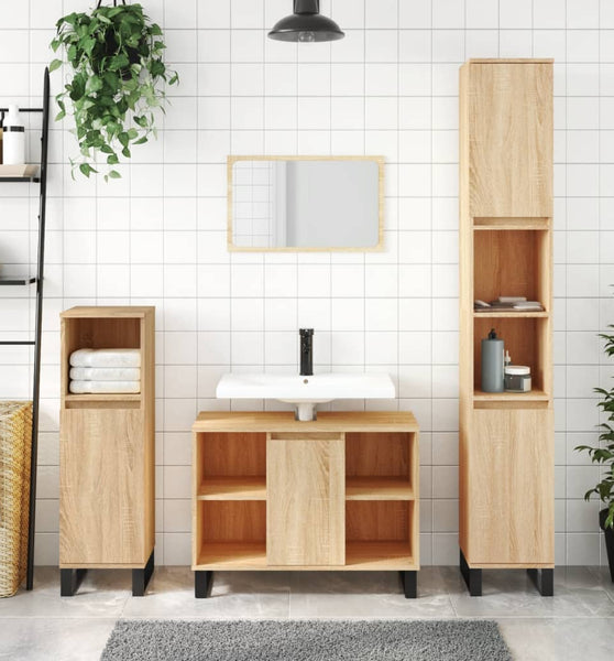 Badschrank Sonoma-Eiche 80x33x60 cm Holzwerkstoff