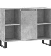 Badschrank Betongrau 80x33x60 cm Holzwerkstoff