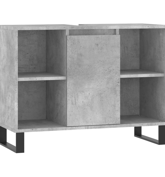 Badschrank Betongrau 80x33x60 cm Holzwerkstoff