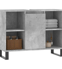 Badschrank Betongrau 80x33x60 cm Holzwerkstoff