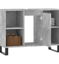 Badschrank Betongrau 80x33x60 cm Holzwerkstoff