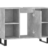 Badschrank Betongrau 80x33x60 cm Holzwerkstoff