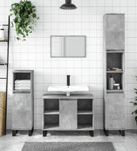 Badschrank Betongrau 80x33x60 cm Holzwerkstoff