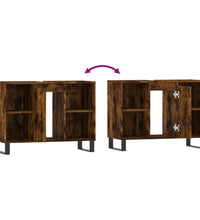 Badschrank Räuchereiche 80x33x60 cm Holzwerkstoff