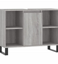 Badschrank Grau Sonoma 80x33x60 cm Holzwerkstoff