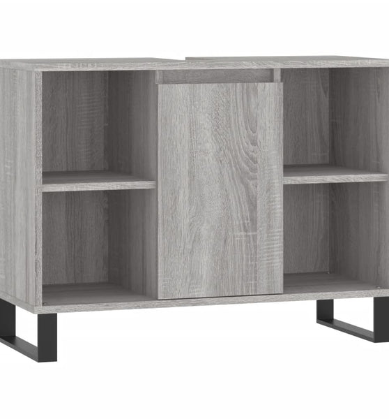 Badschrank Grau Sonoma 80x33x60 cm Holzwerkstoff