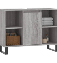 Badschrank Grau Sonoma 80x33x60 cm Holzwerkstoff
