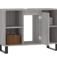 Badschrank Grau Sonoma 80x33x60 cm Holzwerkstoff
