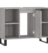 Badschrank Grau Sonoma 80x33x60 cm Holzwerkstoff