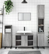 Badschrank Grau Sonoma 80x33x60 cm Holzwerkstoff