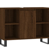 Badschrank Braun Eichen-Optik 80x33x60 cm Holzwerkstoff