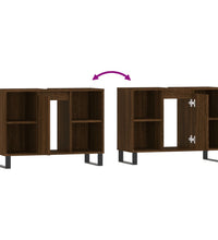 Badschrank Braun Eichen-Optik 80x33x60 cm Holzwerkstoff