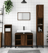 Badschrank Braun Eichen-Optik 80x33x60 cm Holzwerkstoff