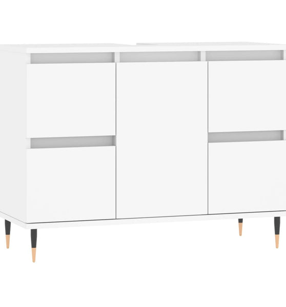 Badschrank Weiß 80x33x60 cm Holzwerkstoff