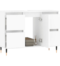 Badschrank Weiß 80x33x60 cm Holzwerkstoff
