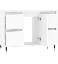 Badschrank Weiß 80x33x60 cm Holzwerkstoff