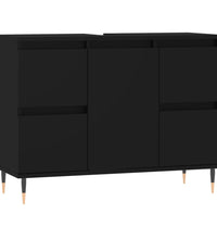 Badschrank Schwarz 80x33x60 cm Holzwerkstoff